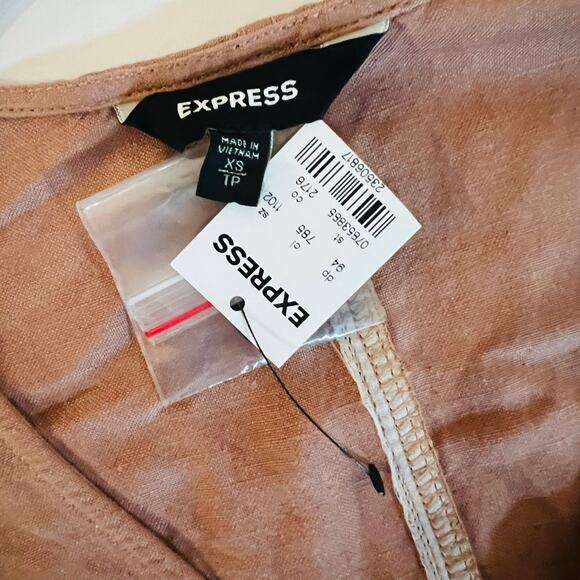 Express Linen Blend Jumpsuit - XS - Dusty Rose - NWT - Picture 5 of 10